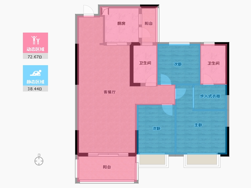 浙江省-湖州市-湖州恒大珺睿府-100.01-户型库-动静分区