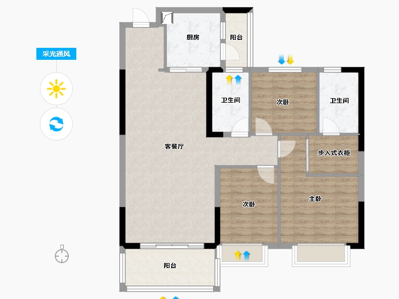 浙江省-湖州市-湖州恒大珺睿府-100.01-户型库-采光通风