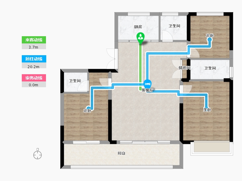 河南省-焦作市-博园•澜庭叙-102.41-户型库-动静线