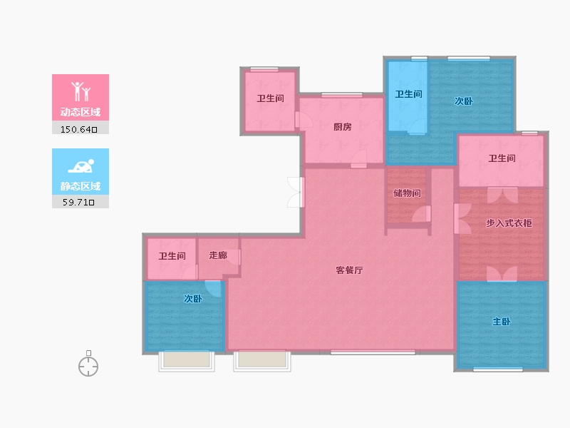 北京-北京市-蒽洲坝北京中国府-191.96-户型库-动静分区