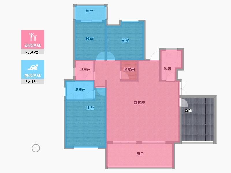 安徽省-六安市-兴茂悠然南山-127.20-户型库-动静分区