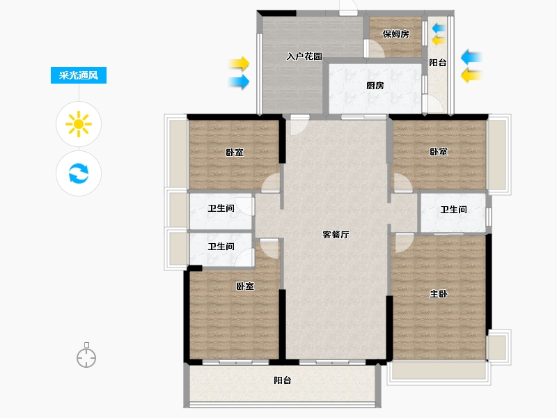 广东省-中山市-樱雪蓝悦湾-166.79-户型库-采光通风