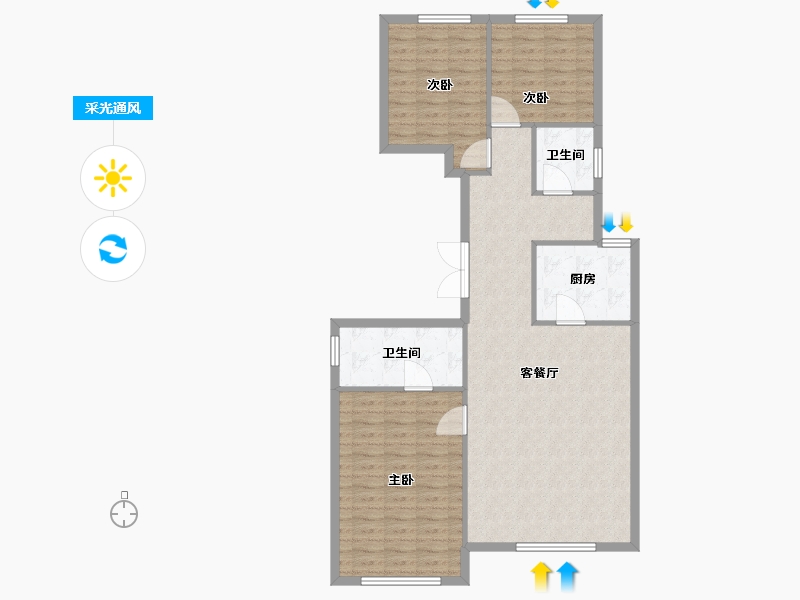 北京-北京市-西山上品湾MOMA-104.00-户型库-采光通风