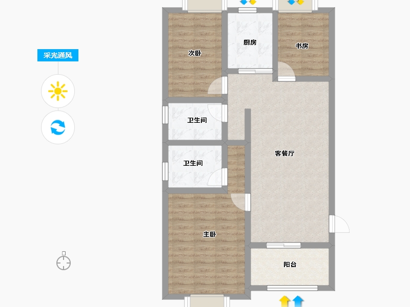 福建省-南平市-建瓯三江国际-84.15-户型库-采光通风