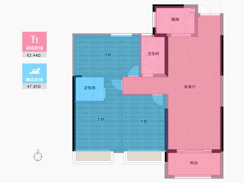 湖北省-黄石市-宏维天地-100.08-户型库-动静分区