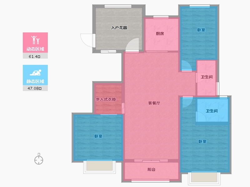 河南省-安阳市-林州柒号院-108.93-户型库-动静分区