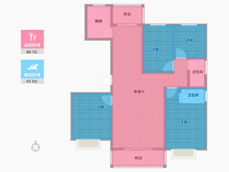 河南省-安阳市-林州鼎胜银河湾二期-140.00-户型库-动静分区