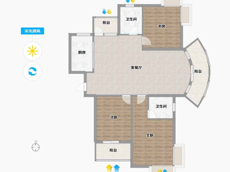 福建省-南平市-建瓯水岸蓝桥-121.88-户型库-采光通风