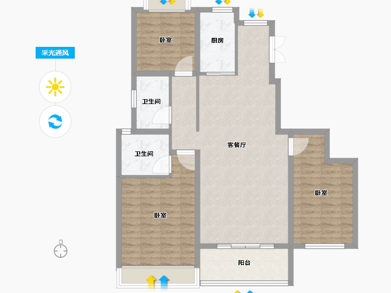 河南省-南阳市-梧桐公馆III期-99.20-户型库-采光通风