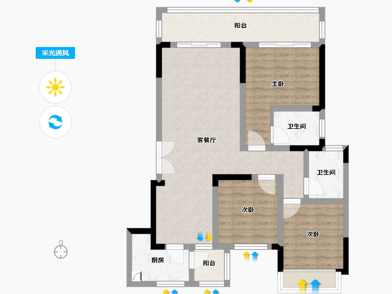 四川省-德阳市-顺兴琥珀城-87.00-户型库-采光通风