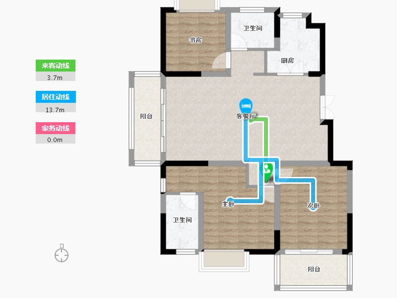 江苏省-南京市-通宇林景蘭园-95.88-户型库-动静线