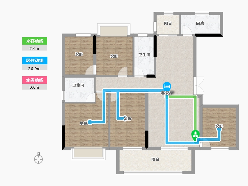 湖南省-衡阳市-利安雅颂居-124.01-户型库-动静线