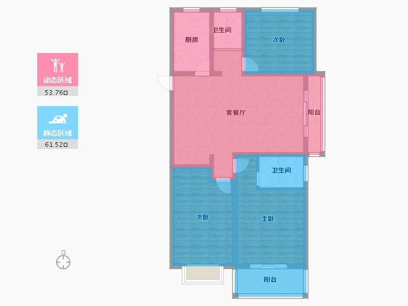 河南省-安阳市-林州鼎胜银河湾二期-102.83-户型库-动静分区