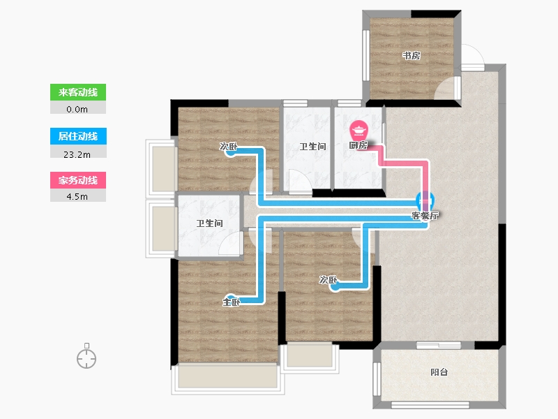 湖南省-衡阳市-利安雅颂居-99.98-户型库-动静线