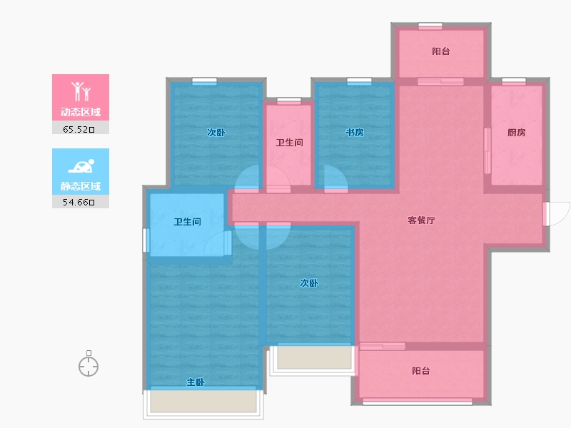 湖南省-娄底市-和顺嘉苑-105.58-户型库-动静分区