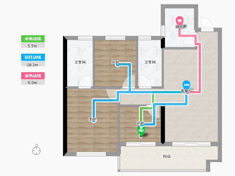 福建省-宁德市-庭盛·阳光壹号院-72.90-户型库-动静线