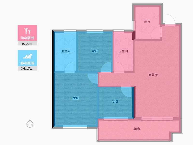 福建省-宁德市-庭盛·阳光壹号院-72.90-户型库-动静分区