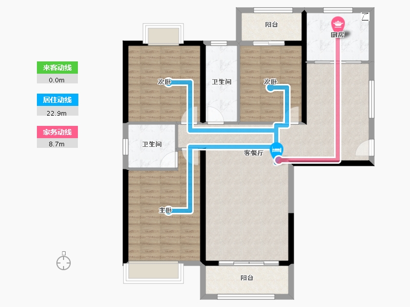 湖北省-黄石市-扬子·馥园-110.80-户型库-动静线