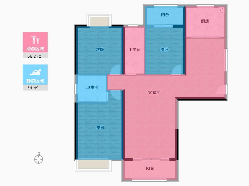 湖北省-黄石市-扬子·馥园-110.80-户型库-动静分区