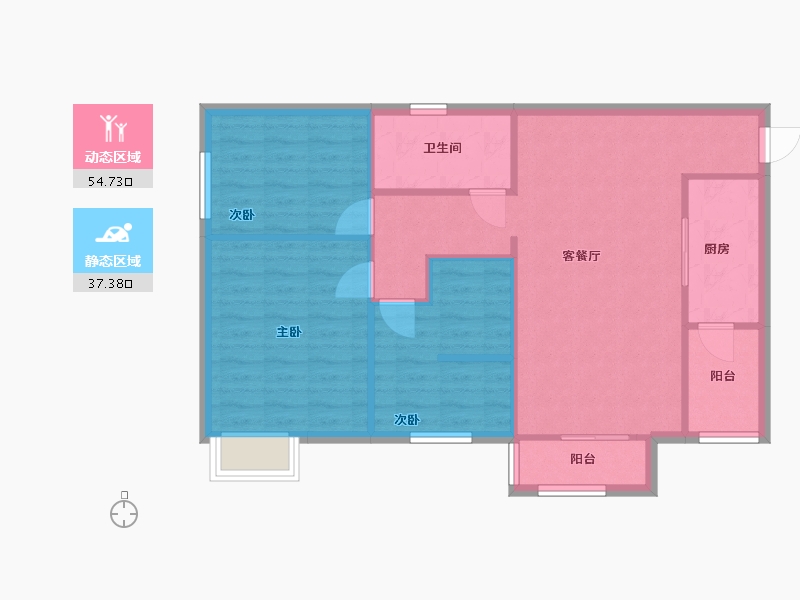 四川省-绵阳市-华润紫云府-78.00-户型库-动静分区