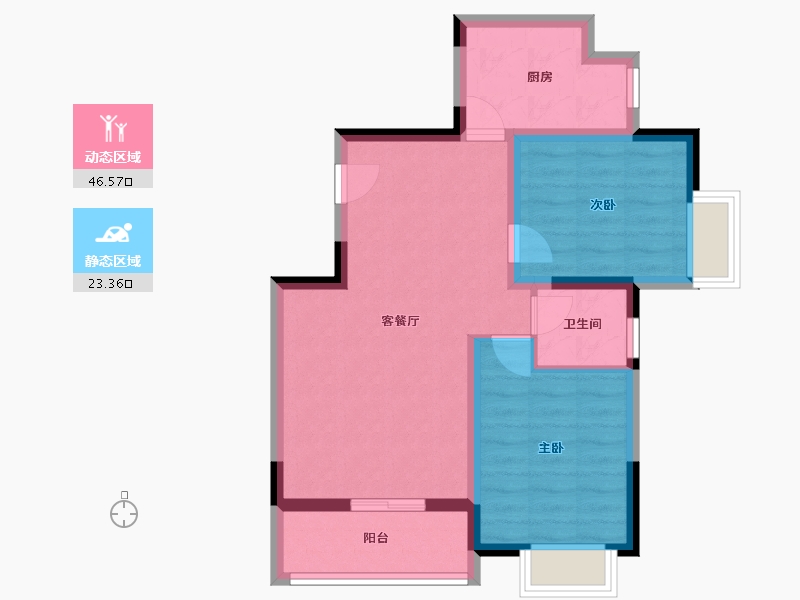 陕西省-宝鸡市-岐星花园新区-61.92-户型库-动静分区