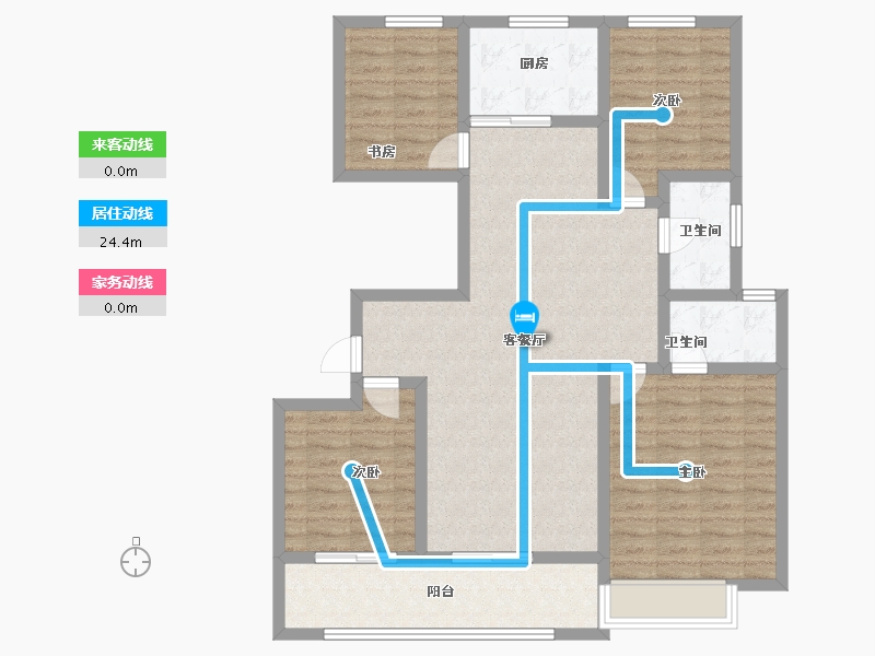 江苏省-南京市-景业龙光·玖云府-107.08-户型库-动静线