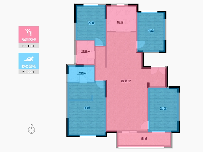 吉林省-长春市-万科溪望-115.00-户型库-动静分区