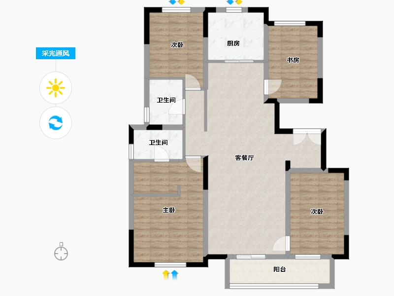 吉林省-长春市-万科溪望-115.00-户型库-采光通风