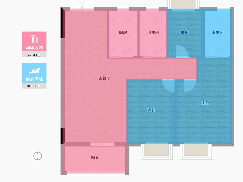 湖北省-孝感市-安陆涢东学府-86.92-户型库-动静分区