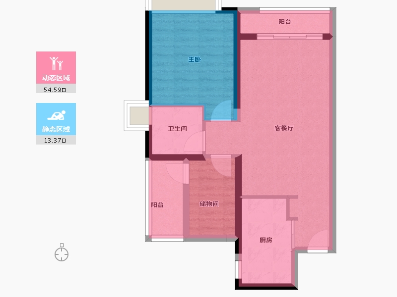 广东省-广州市-绿地越秀海玥-60.08-户型库-动静分区