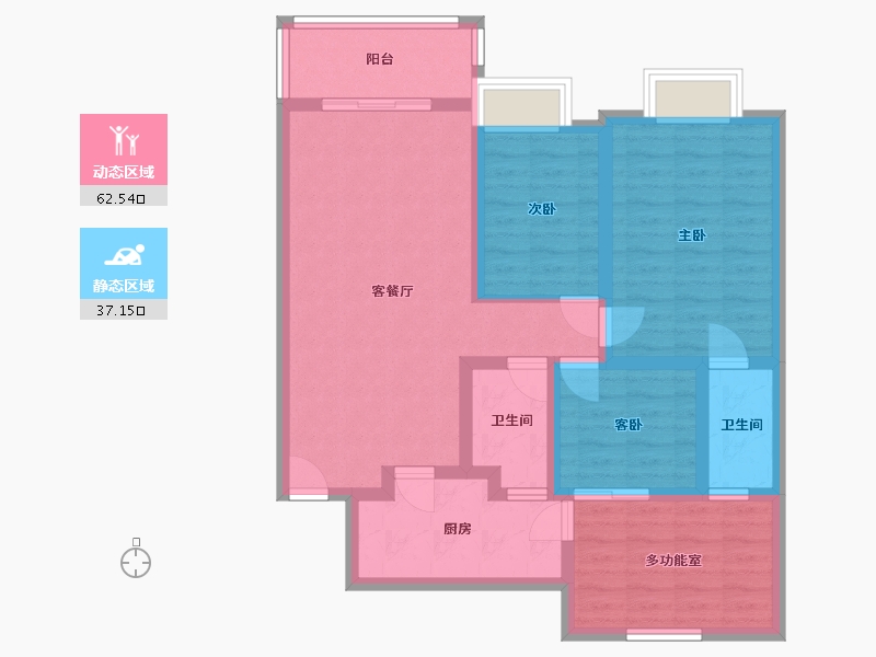 陕西省-西安市-西安恒大翡翠龙庭-91.00-户型库-动静分区