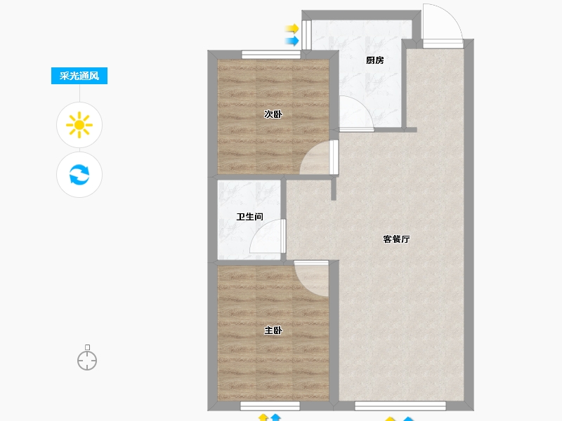 辽宁省-沈阳市-沈抚中南·熙悦-60.00-户型库-采光通风