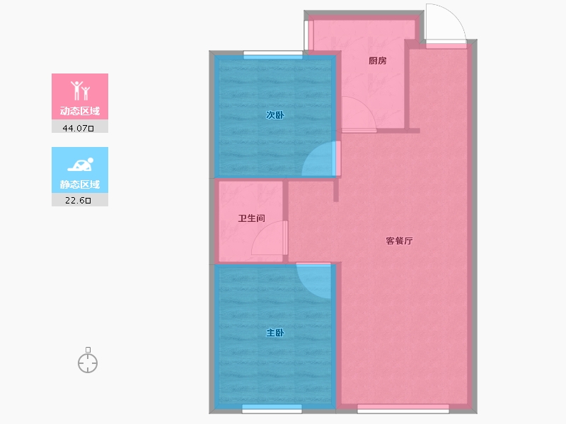 辽宁省-沈阳市-沈抚中南·熙悦-60.00-户型库-动静分区