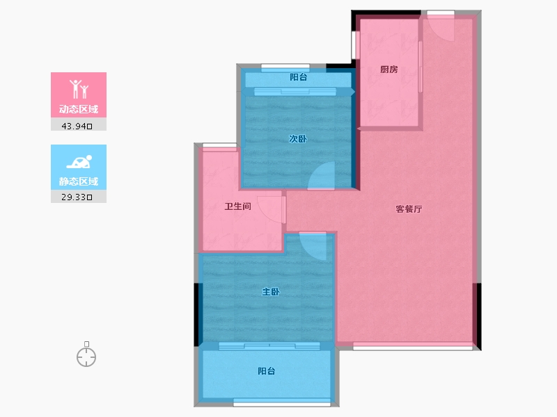 浙江省-宁波市-珑山樾花苑-66.07-户型库-动静分区