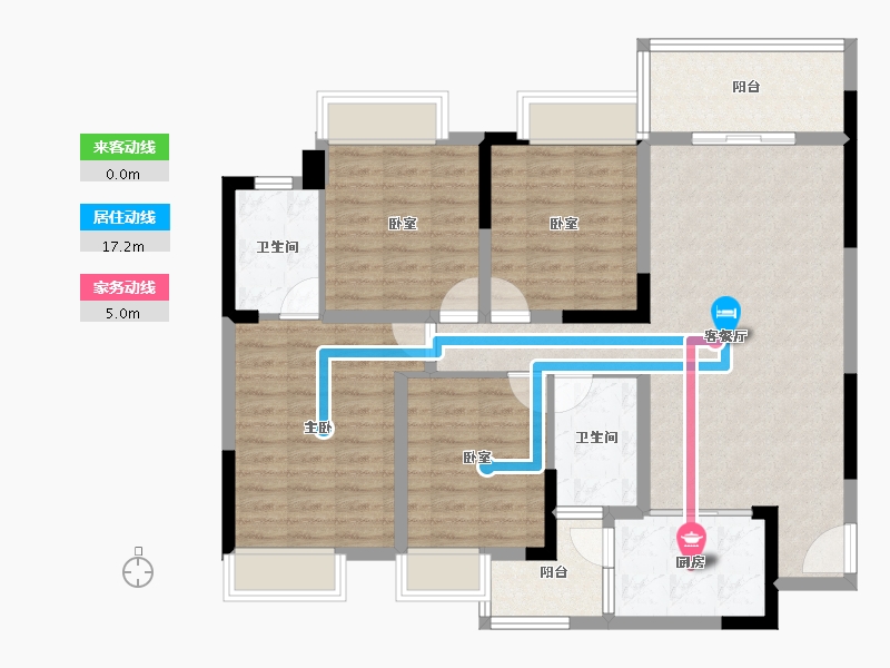 四川省-泸州市-久力丹城领秀-107.93-户型库-动静线