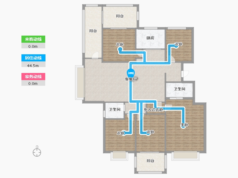 浙江省-金华市-现代花园-200.00-户型库-动静线