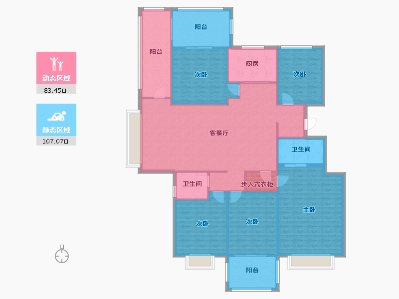 浙江省-金华市-现代花园-200.00-户型库-动静分区