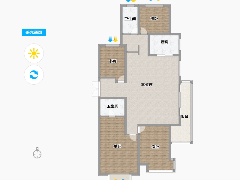 山东省-德州市-华腾御城澜湾-158.77-户型库-采光通风