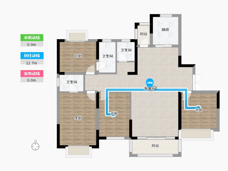 河南省-信阳市-世界城三期·华都-127.25-户型库-动静线