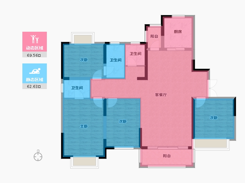 河南省-信阳市-世界城三期·华都-127.25-户型库-动静分区