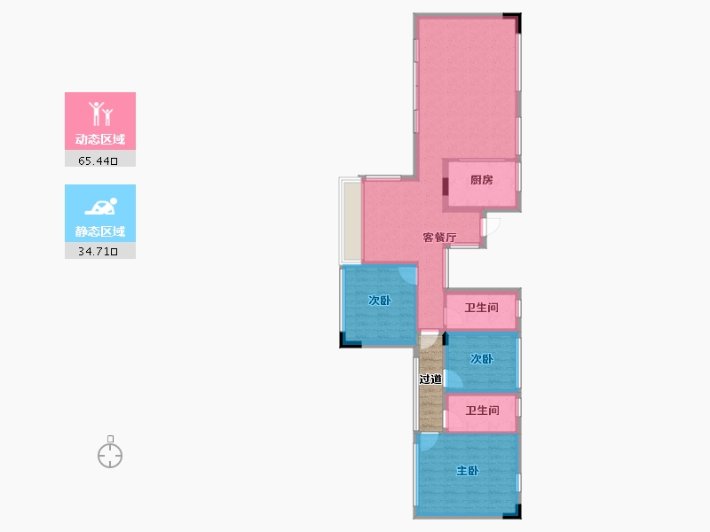 四川省-成都市-云上旅游度假区云镜-94.65-户型库-动静分区