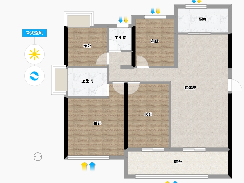 福建省-宁德市-福鼎碧桂园-99.23-户型库-采光通风