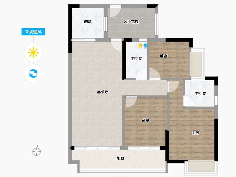 广东省-梅州市-珠光新城御景-92.11-户型库-采光通风