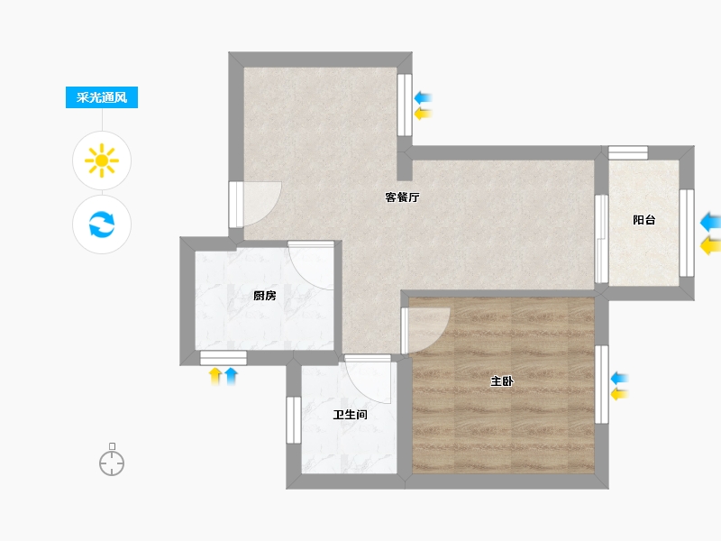 浙江省-宁波市-九曲小区3期-42.00-户型库-采光通风