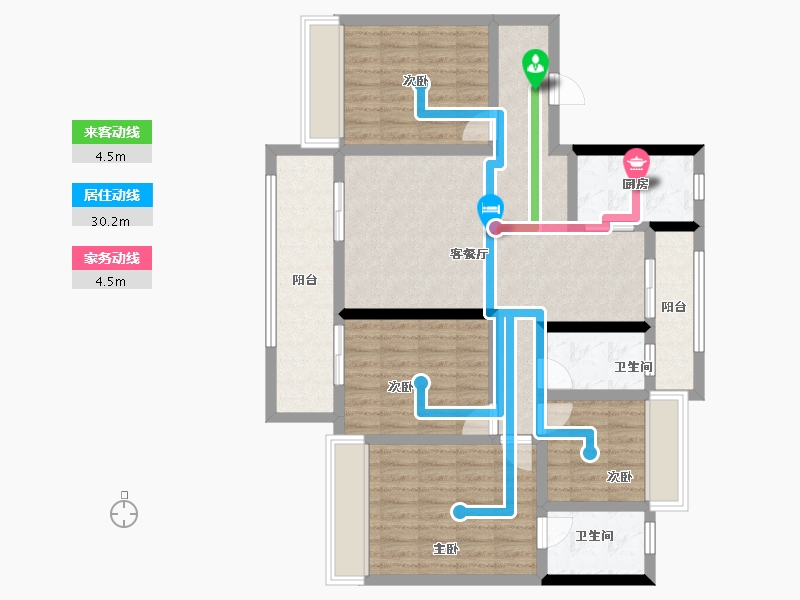 福建省-宁德市-福鼎碧桂园-104.43-户型库-动静线