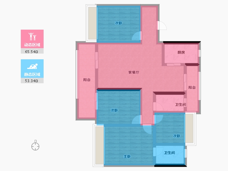 福建省-宁德市-福鼎碧桂园-104.43-户型库-动静分区