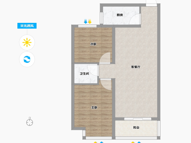 山东省-德州市-华腾御城澜湾-70.40-户型库-采光通风