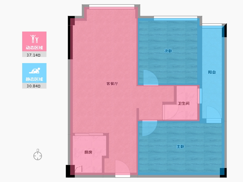 四川省-成都市-花香郡樾府-72.00-户型库-动静分区