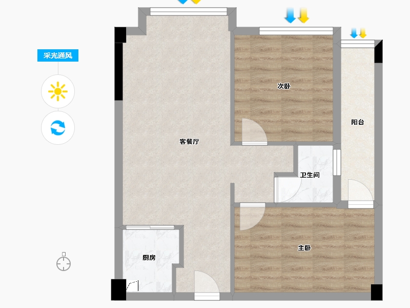 四川省-成都市-花香郡樾府-72.00-户型库-采光通风