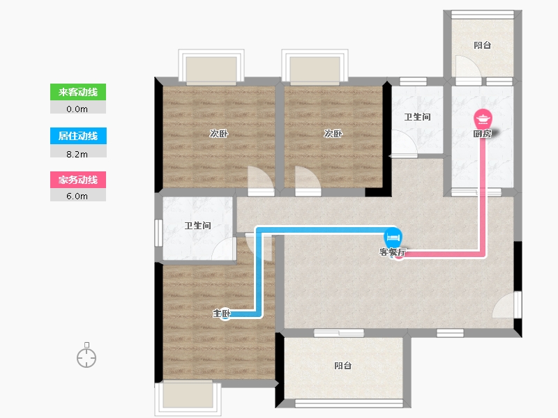 四川省-广安市-鑫鸿公馆-86.79-户型库-动静线